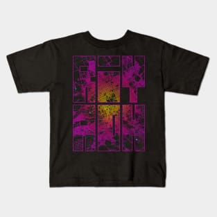 Riyadh, Saudi Arabia City Map Typography - Neon Kids T-Shirt